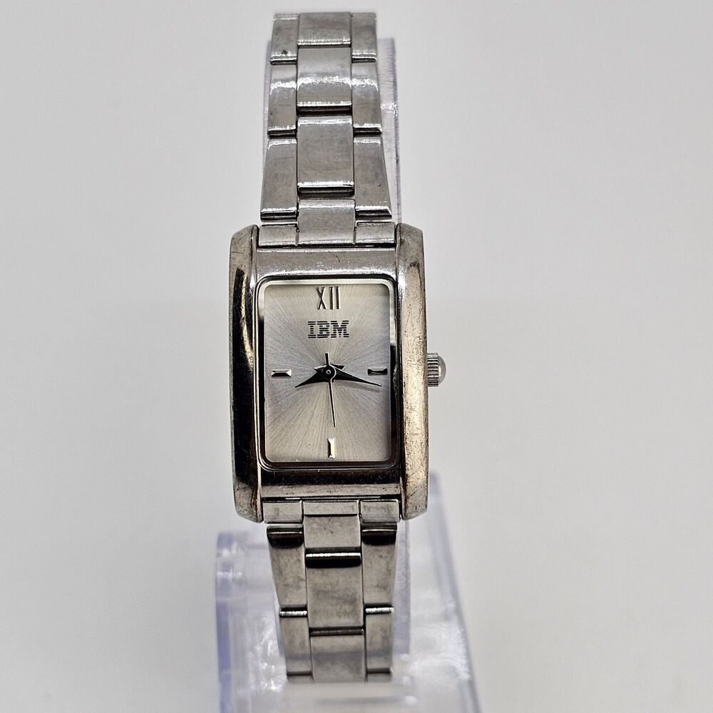 IBM Women's Watch‎ 20MM Gray Dial Gray Bracelet Band 7" New Battery